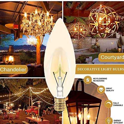 40 Watt Clear Candelabra Base 110V_120V,Flame Shaped Incandescent Chandelier Light Bulbs,Dimmable