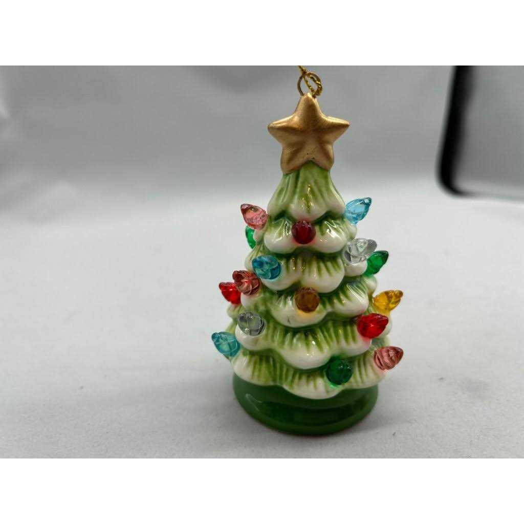 Wondershop Ceramic Christmas Tree Lighted Ornament Retro Lit