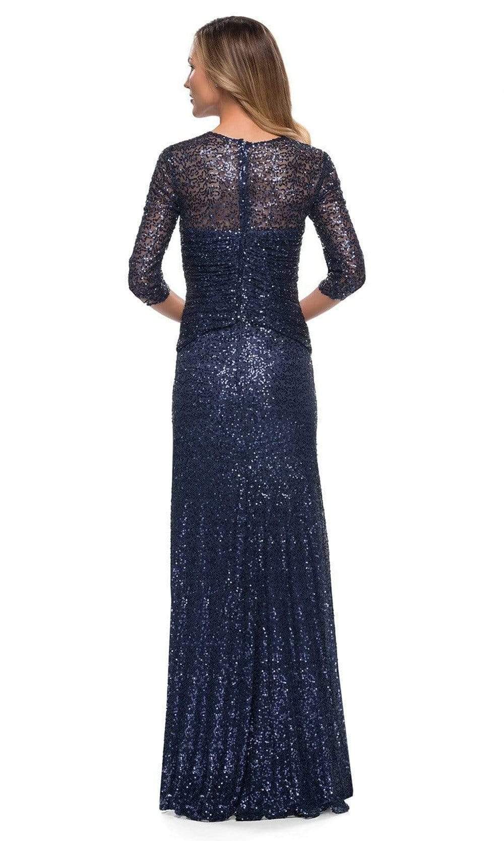 27930 V-Neck Sequin Embellished Dress