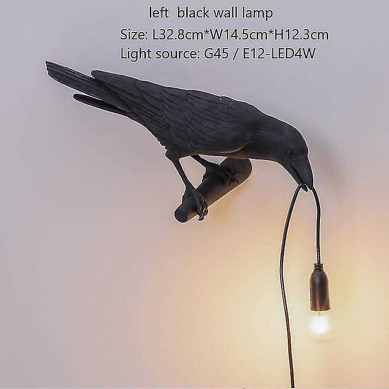 (Black Table Standing) Bird Table Lamp, Italian Style Decor