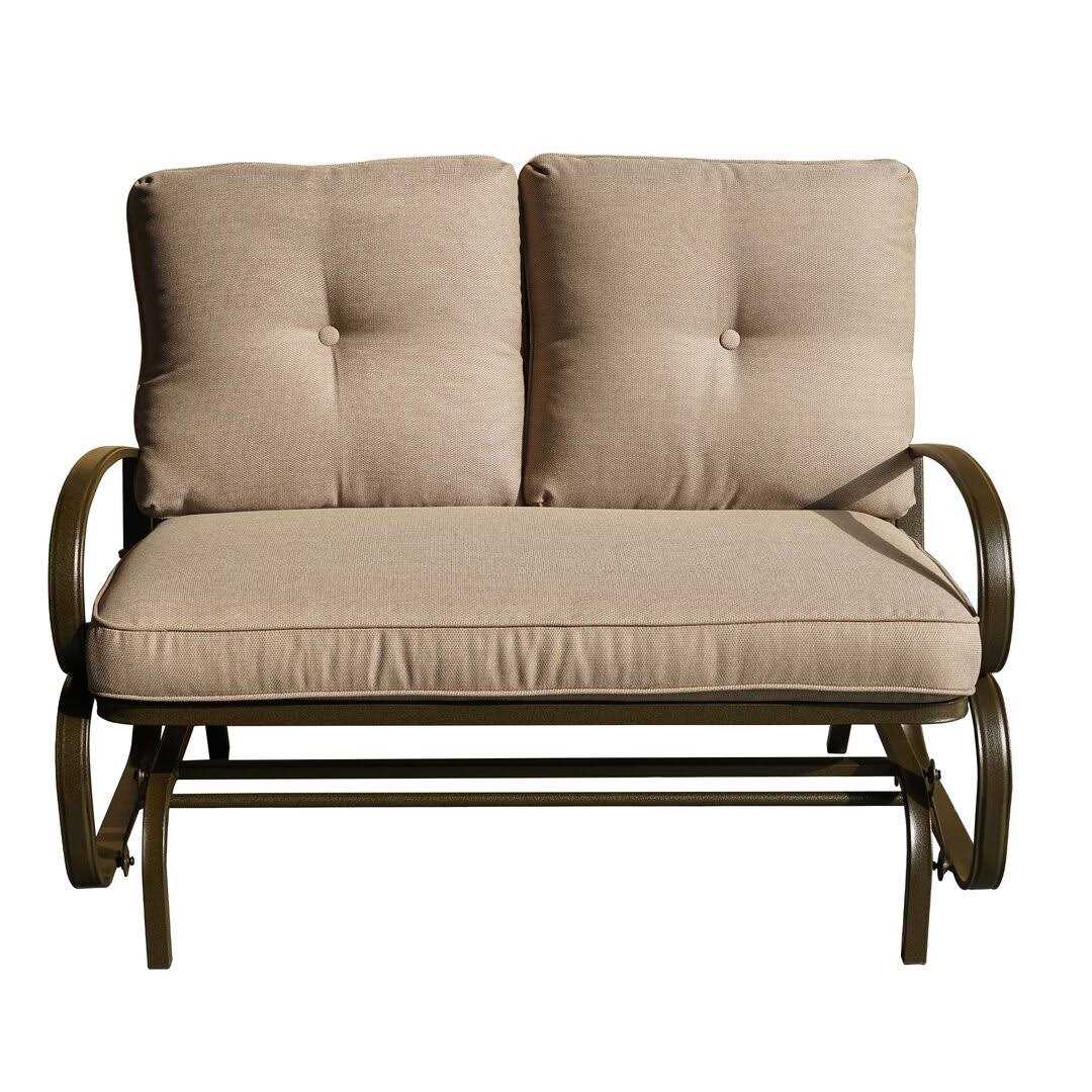 Winston Porter Charlton Home Kimberly Rocking Glider Bench with Cushions
