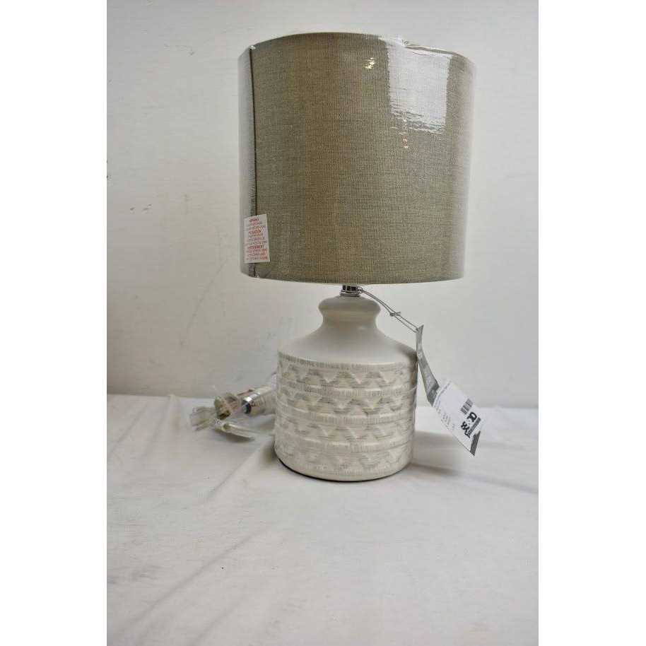 Better Homes & Gardens Diamond Weave Ceramic Table Lamp with LED Bulb Distressed White