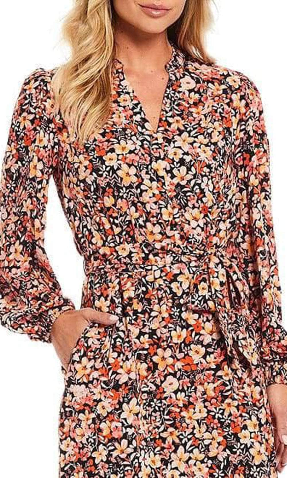 Bishop Sleeve Floral Dress