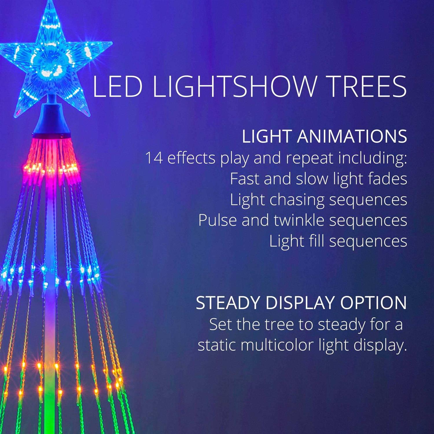 Wintergreen Lighting 14-Function LED Light Show Cone Christmas Tree