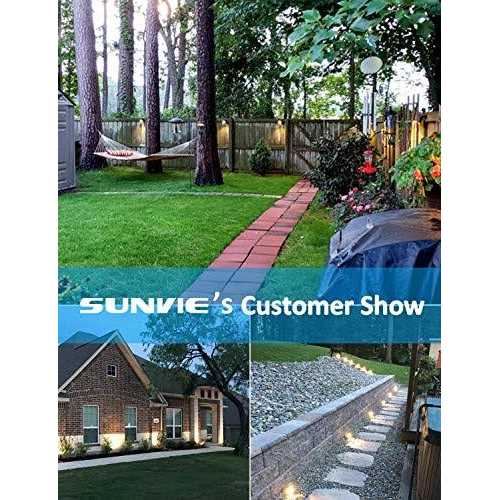 Sunvie 12W Low Voltage LED Landscape Lights with Connectors Outdoor 12V Super Warm White Waterproof Garden Pathway Lights Wall Tree Flag
