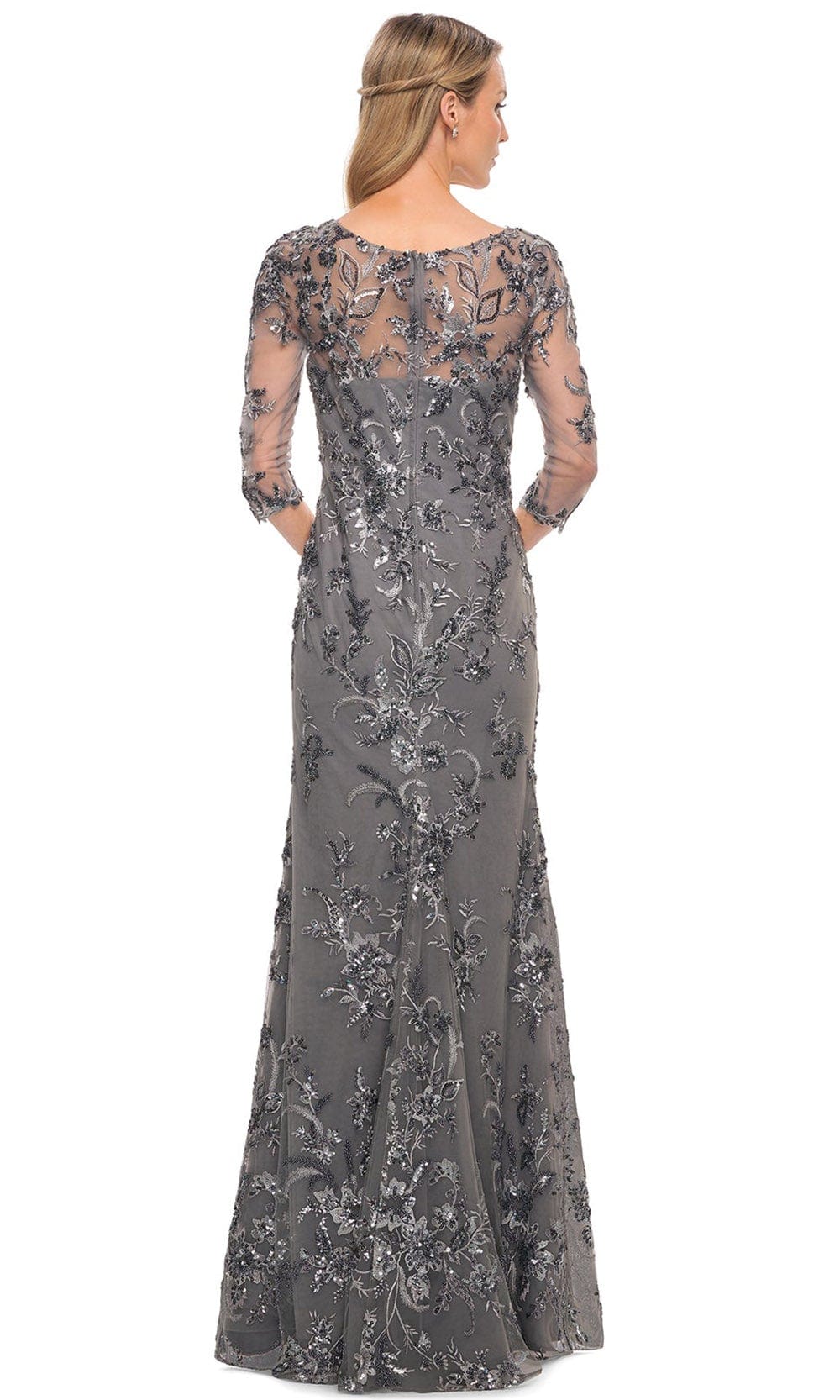 Embroidered Sheer Mother of the Groom Sheath Dress