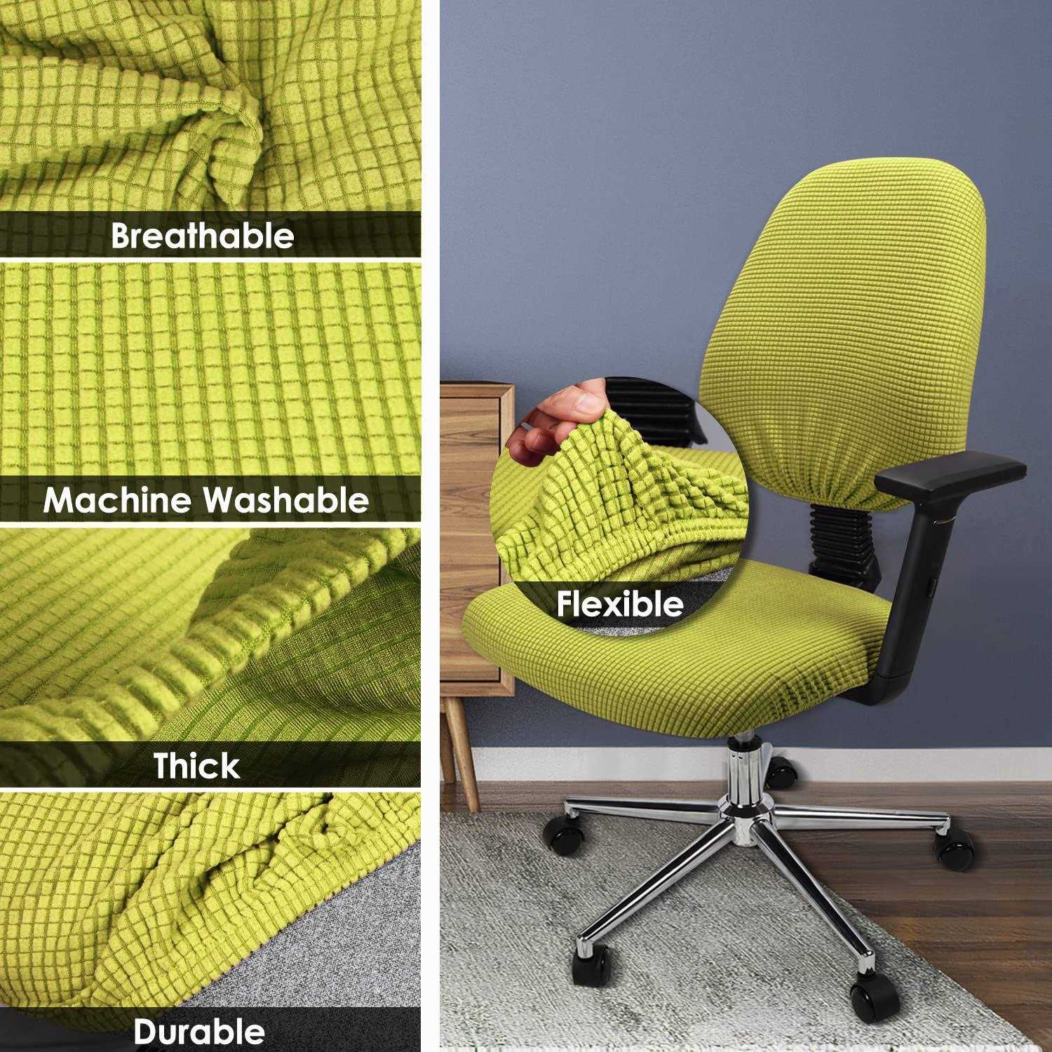 Yikko Soft Stretch Spandex Chair Seat Slipcover And Backrest Cover