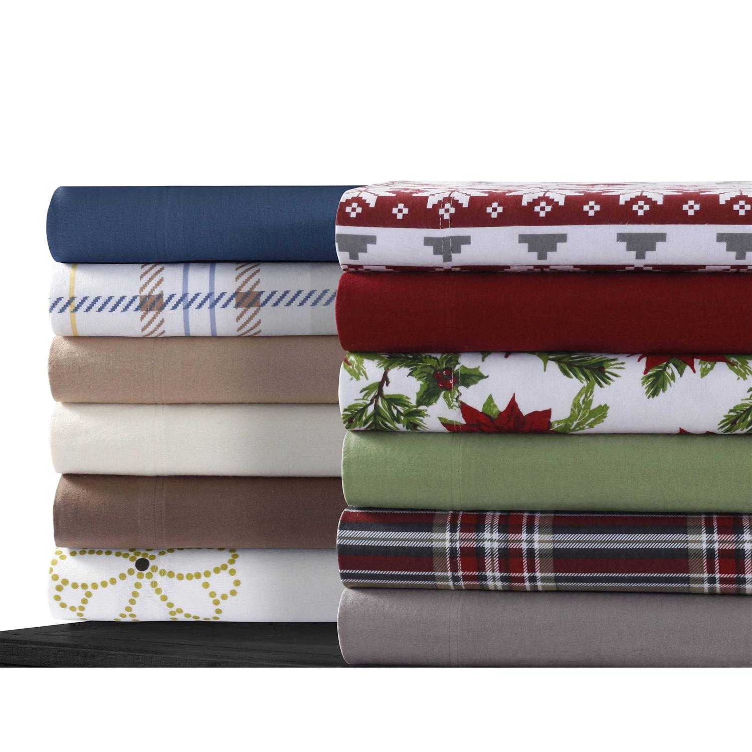Tribeca Living Extra Deep Pocket Solid Flannel Sheet Set