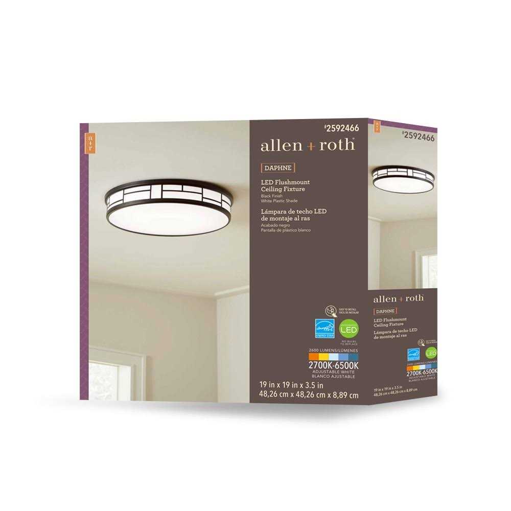 allen + roth Daphne 19-in Black Flush Mount Light Energy Star MXL1088-LED35K9027B