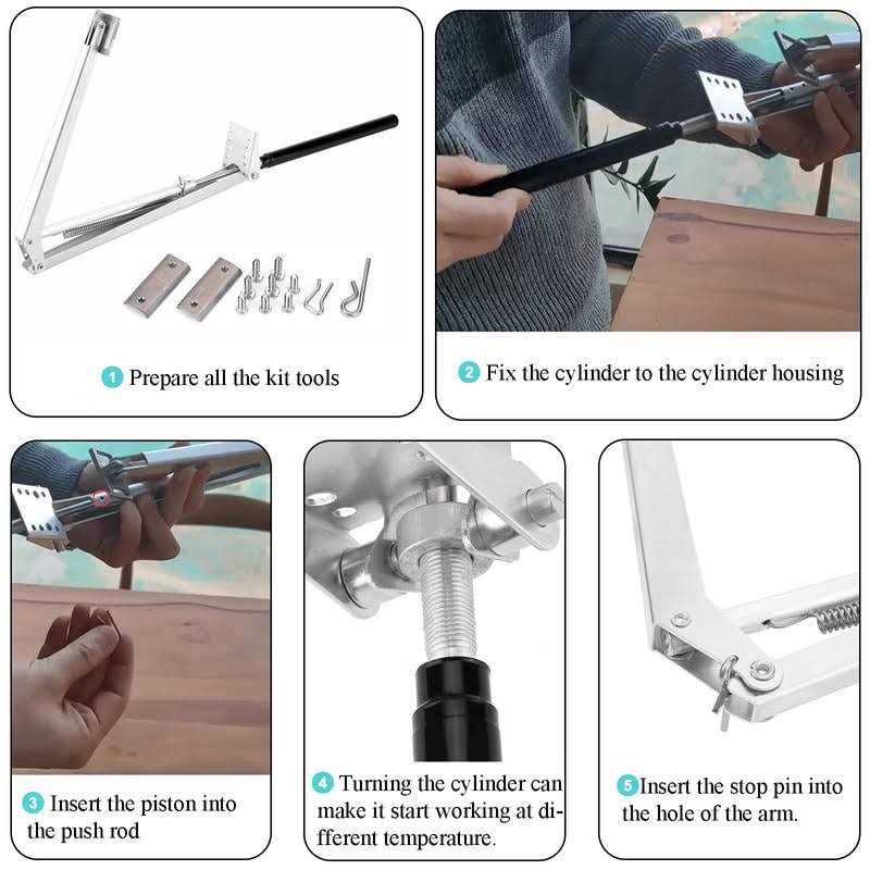 Yziixi Auto Vent Opener Automatic Greenhouse Window Opener Cylinder Roof Vent Opener Autovent Kit Solar Heat Sensitive Agriculture Gardening Tools