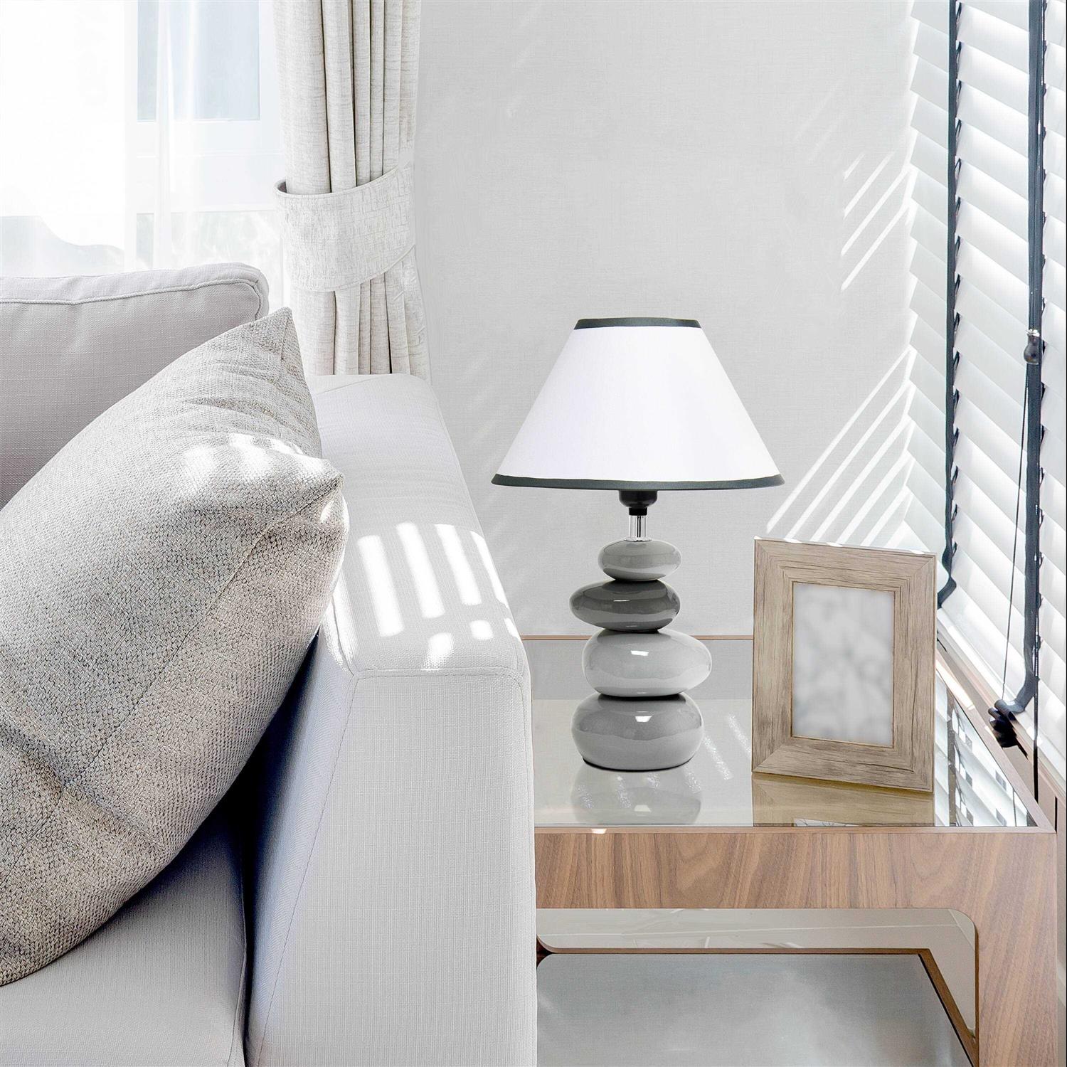 All the Rages Simple Designs Ceramic Stone Table Lamp