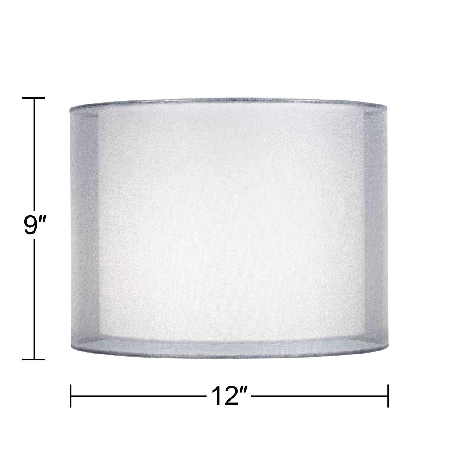 Springcrest Silver and White Double Sheer Shade 12x12x9
