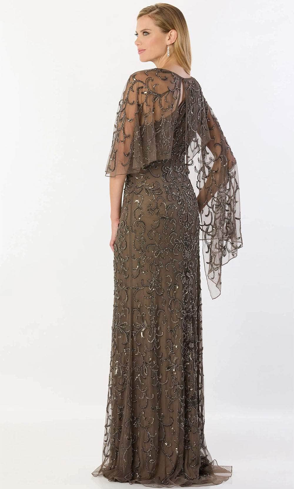 Sleeveless Detachable Cape Mother of the Bride Dress