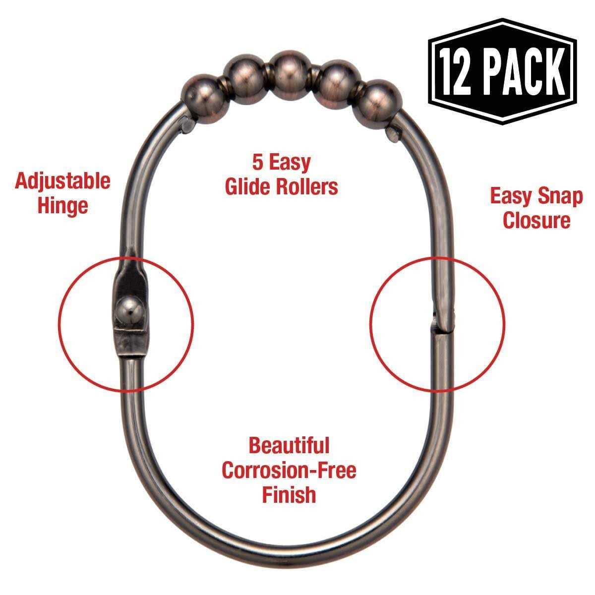 2LB Depot Depot Wide Shower Curtain Rings Hooks