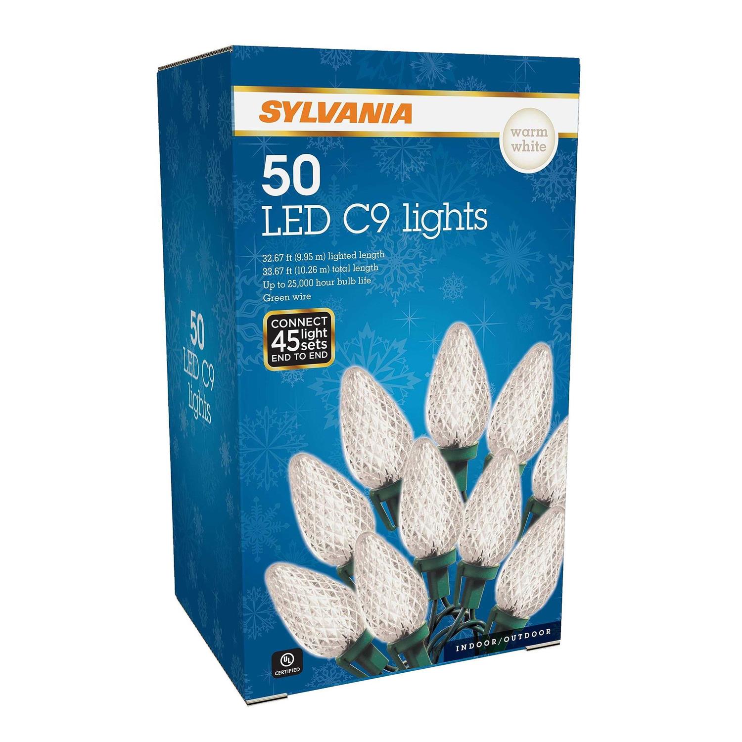 Sylvania 50 Lt C9 Faceted Warm White Set Led Lights
