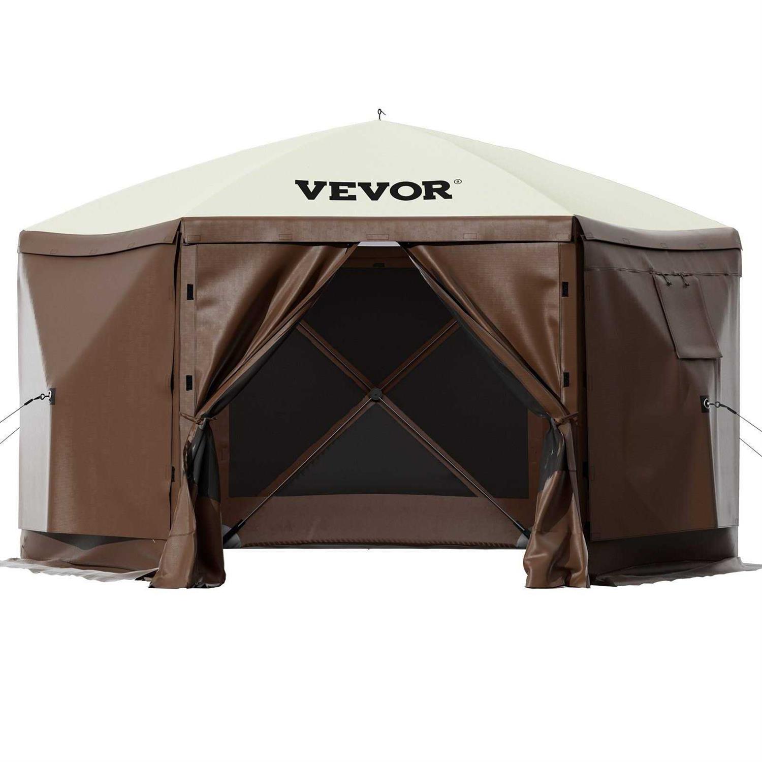 VEVOR Camping Gazebo Tent 6 Pop-up Canopy Screen Tent
