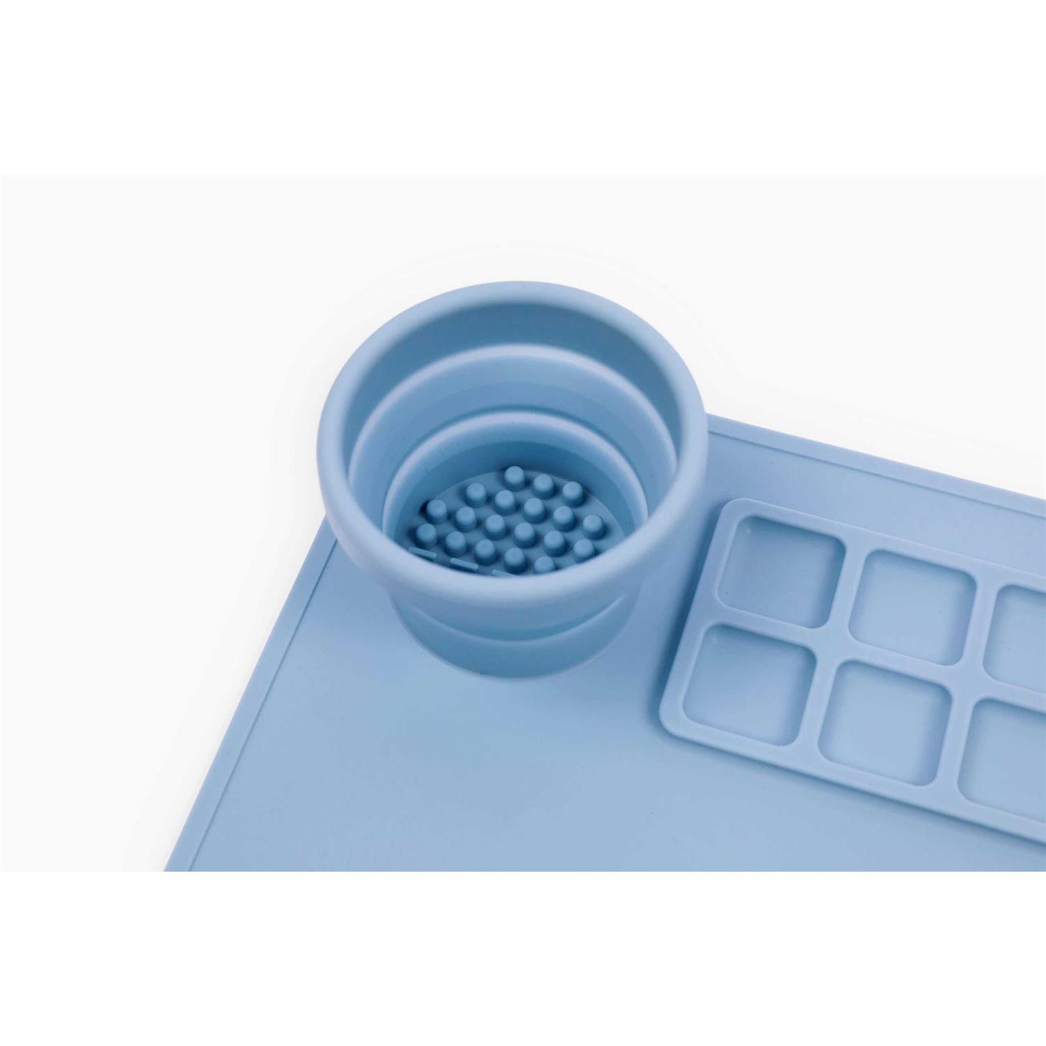 Cheek’s Paper Room-Creator Silicone Craft Mat for Painting and Crafts Large Mat with Collapsible Paint Brush Cleaner for Painting