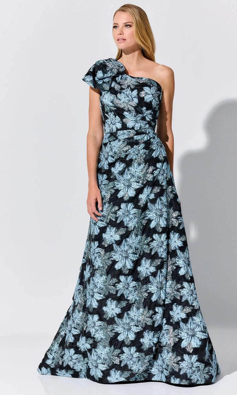 Floral One Shoulder Evening Dress