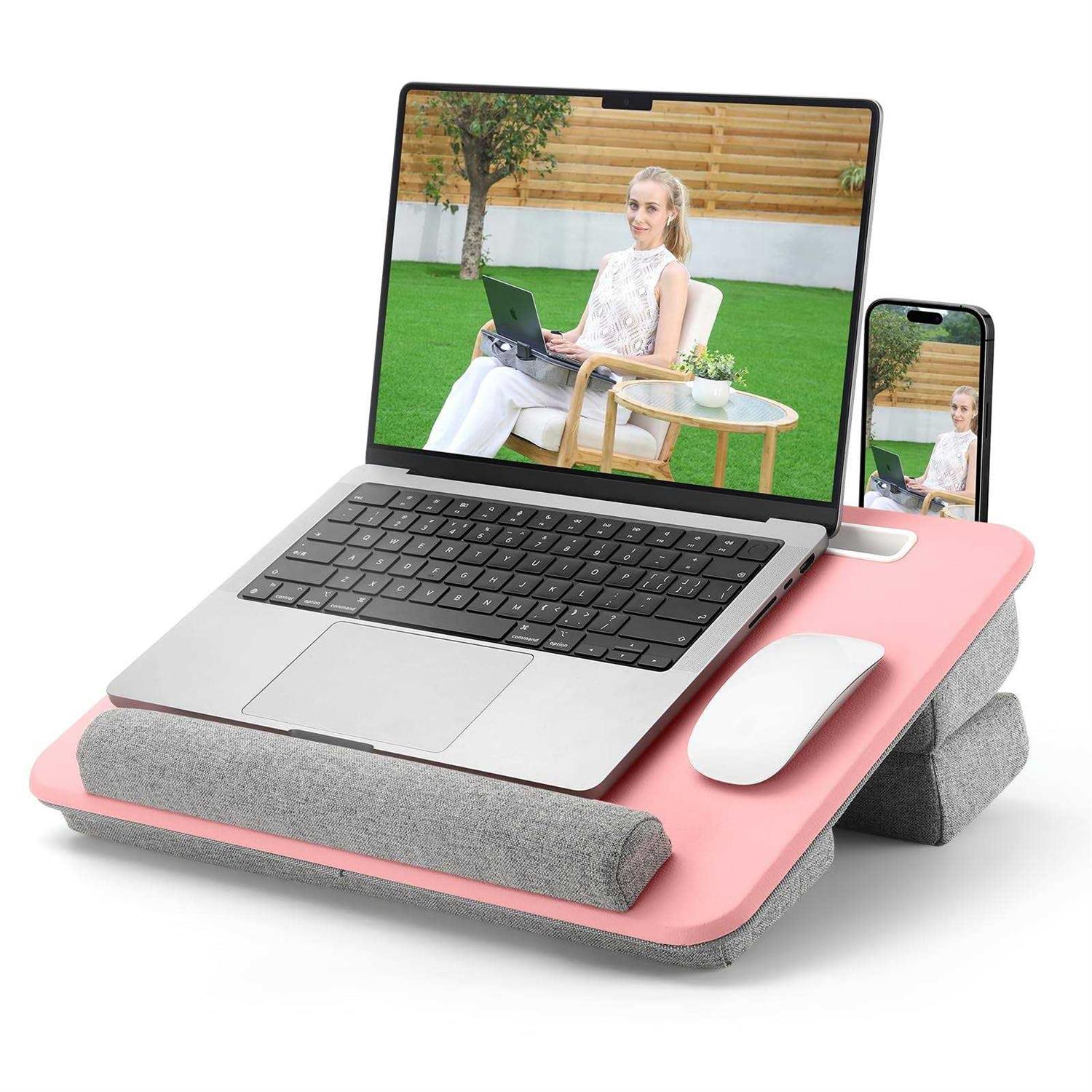 Adjustable Laptop Lap Desk Lap Desk with Cushion Storage Function Anti-Slip Wrist Rest for Home Office Adults Students