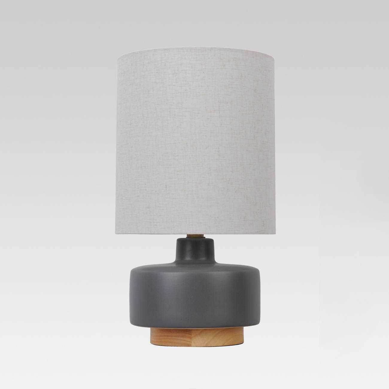 Threshold Ceramic Table Lamp with Wood Base