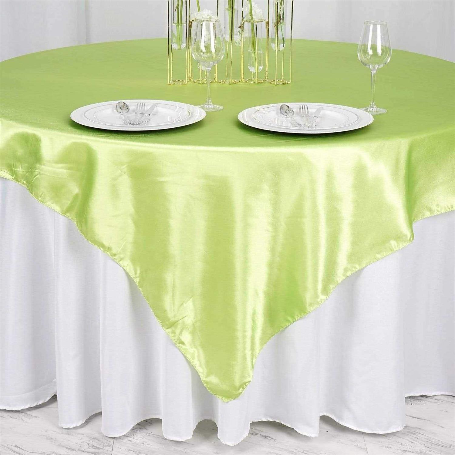 Balsacircle 72 inch x 72 inch Square Satin Table Overlays Wedding Tablecloth