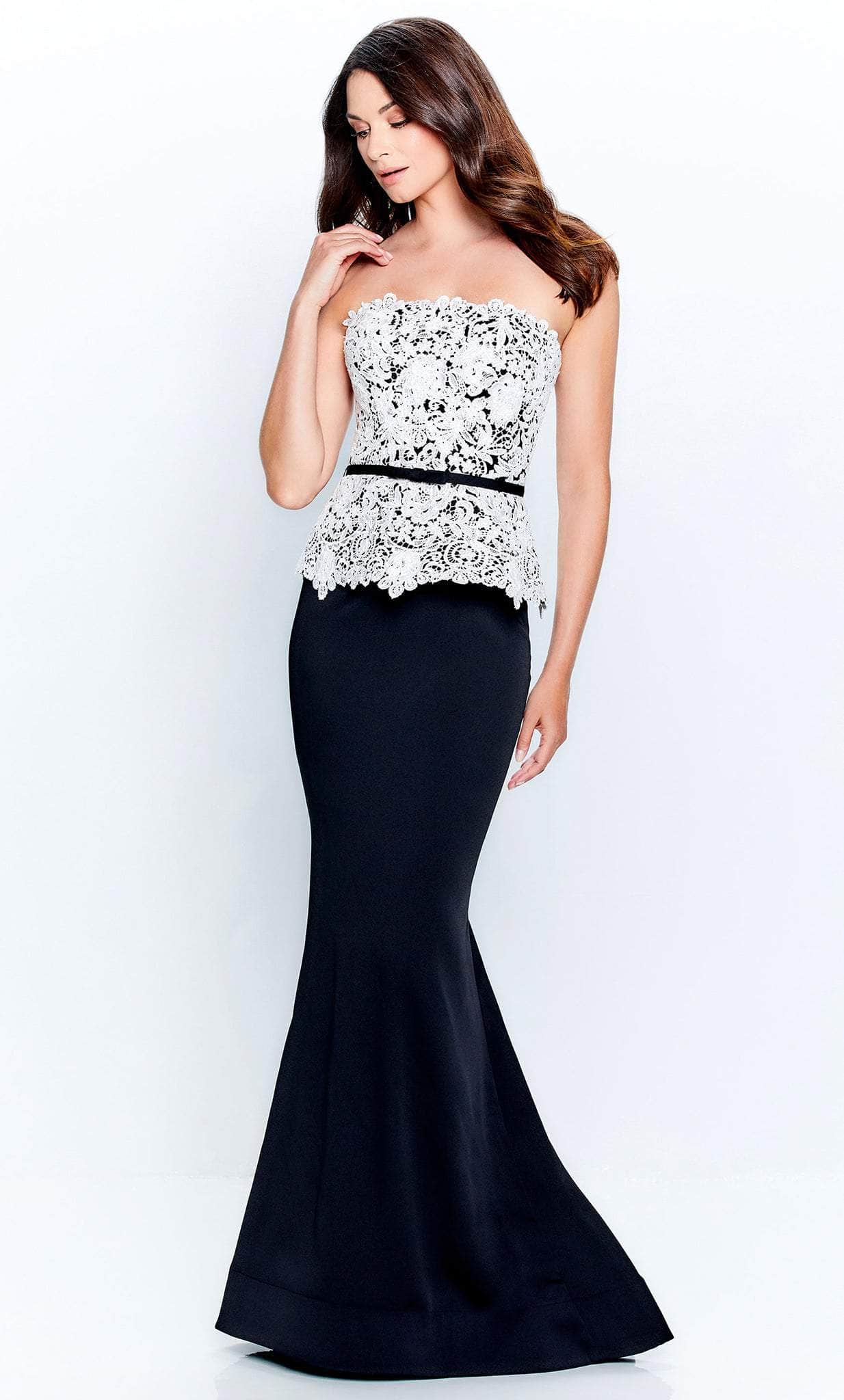 Strapless Laced Formal Gown
