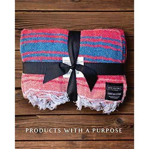 Benevolence LA Authentic Handwoven Mexican Blanket Yoga Blanket