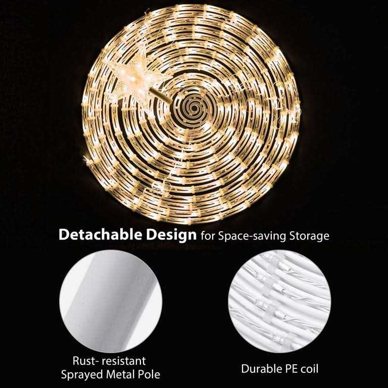 Yescom Set of 3 LED Christmas Spiral Light Kit 6Ft 4Ft 3Ft