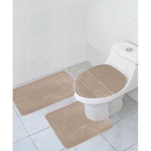 WPM WORLD PRODUCTS MART 3-Piece Bath Rug Set Pattern Bathroom Rug Set Rug