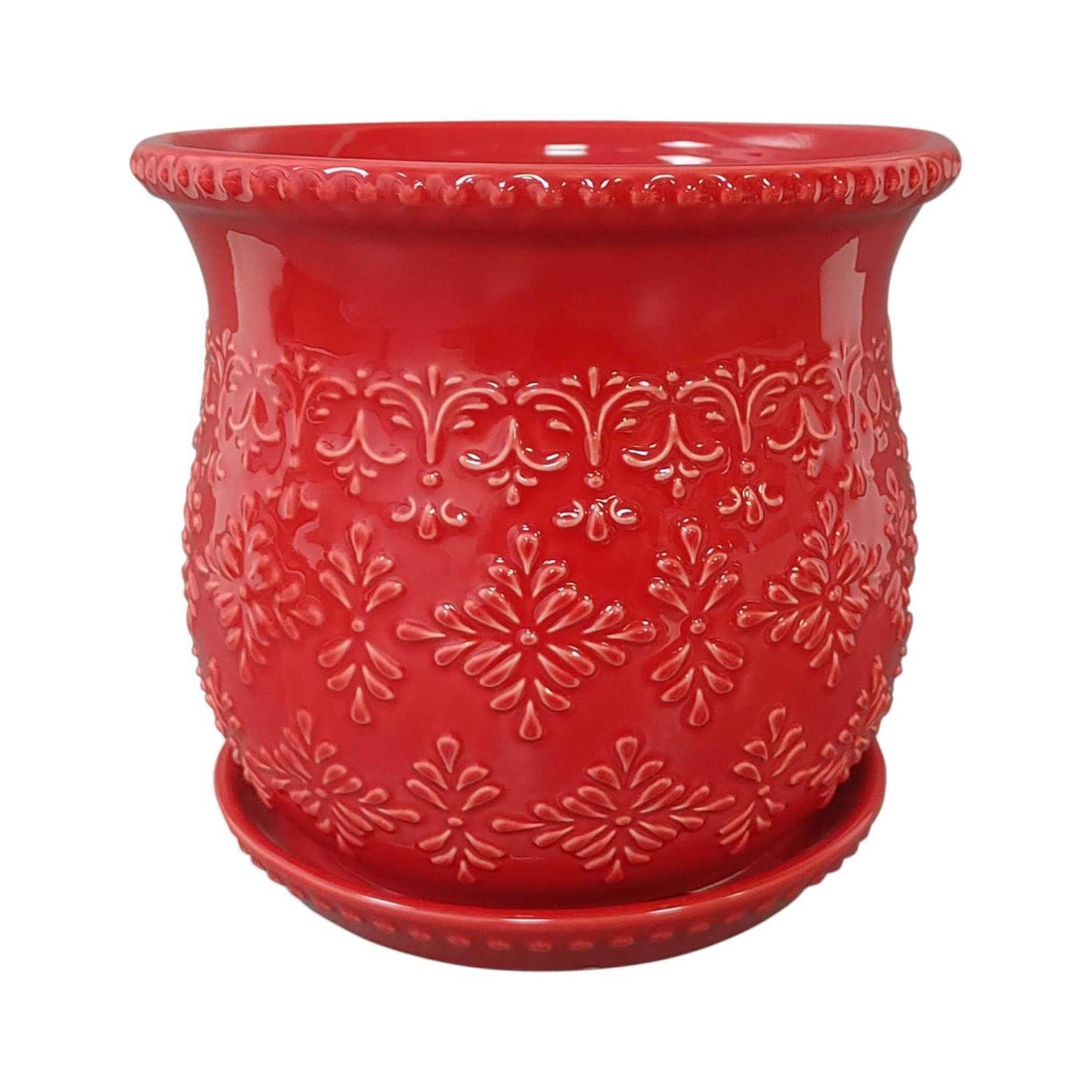 The Pioneer Woman Embossed Timeless Geo Planter Stoneware