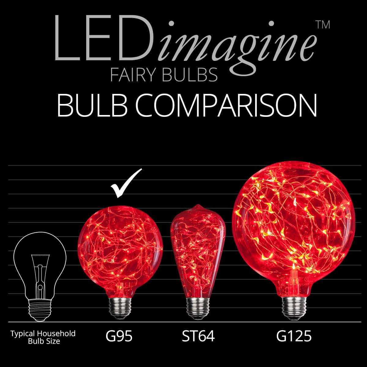 Wintergreen Lighting G95 120V LEDimagine TM Fairy Light Bulb
