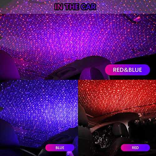 Aevdor USB Star Night Light 3 Colors-7 Lighting Modes Car Roof Star Lights