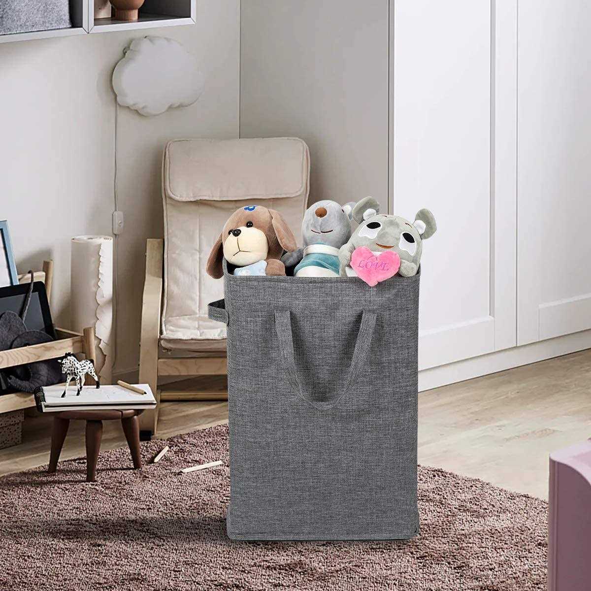 Zero JET LAG Slim Laundry Hamper With Handles Collapsible Laundry Basket Thin Dirty Clothes Basket Narrow Laundry Bag Foldable Dirty Cloth Hamper