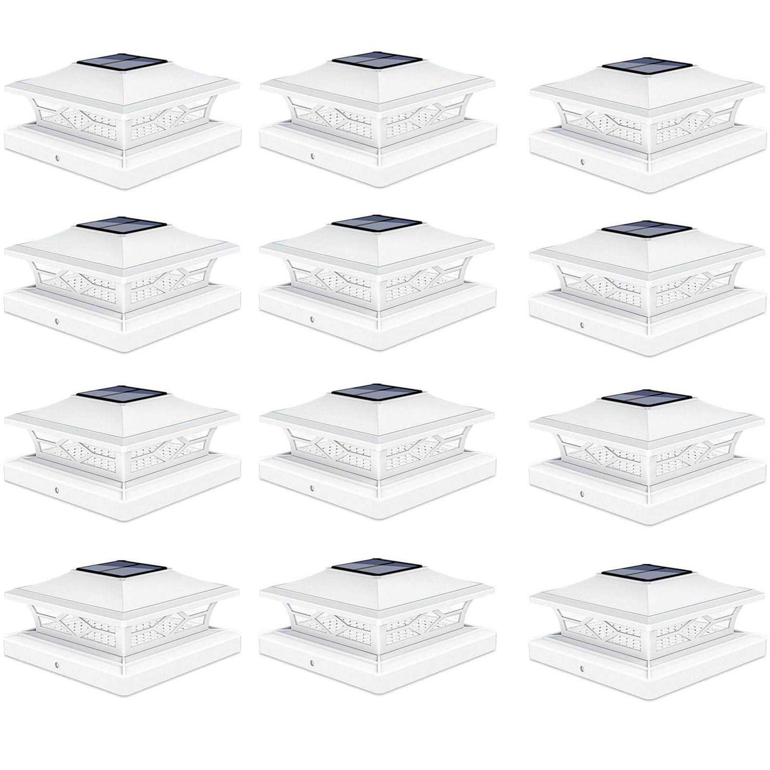 VOLISUN Solar Post Cap Lights Outdoor Post Light for White/Black 4×4 Vinyl Fence Deck