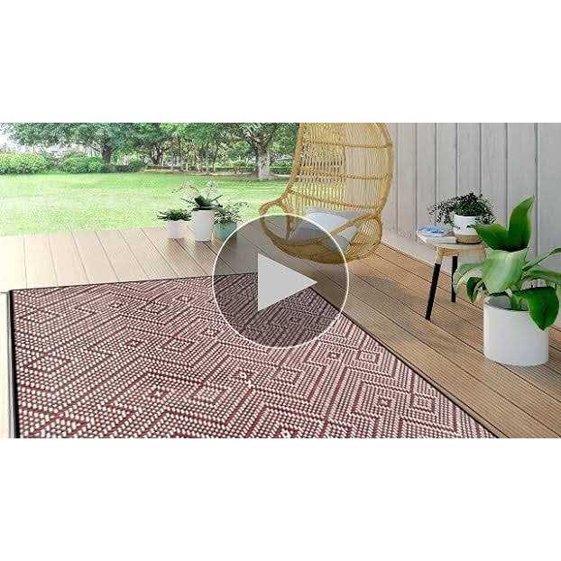 ARSUK Outdoor Rug Mat Indoor Plastic Straw Reversible
