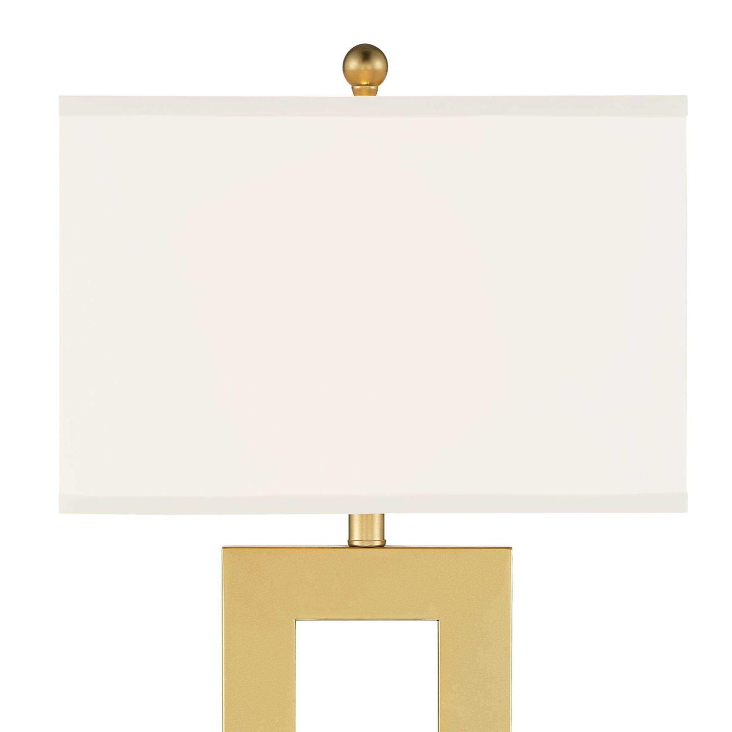 360 Lighting Marshall Modern Table Lamp 30 Tall Gold Open Base Oatmeal Rectangular Shade for Bedroom Living Room Bedside Nightstand Office House Home