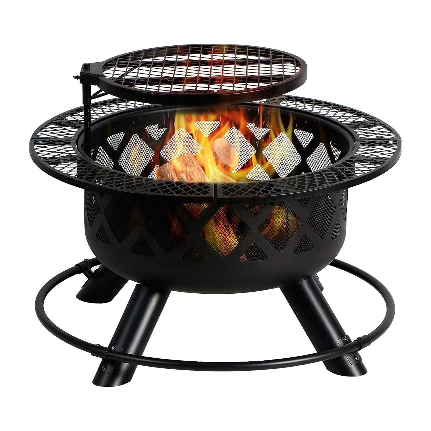 BALI OUTDOORS Wood Burning Fire Pit with Grill 32