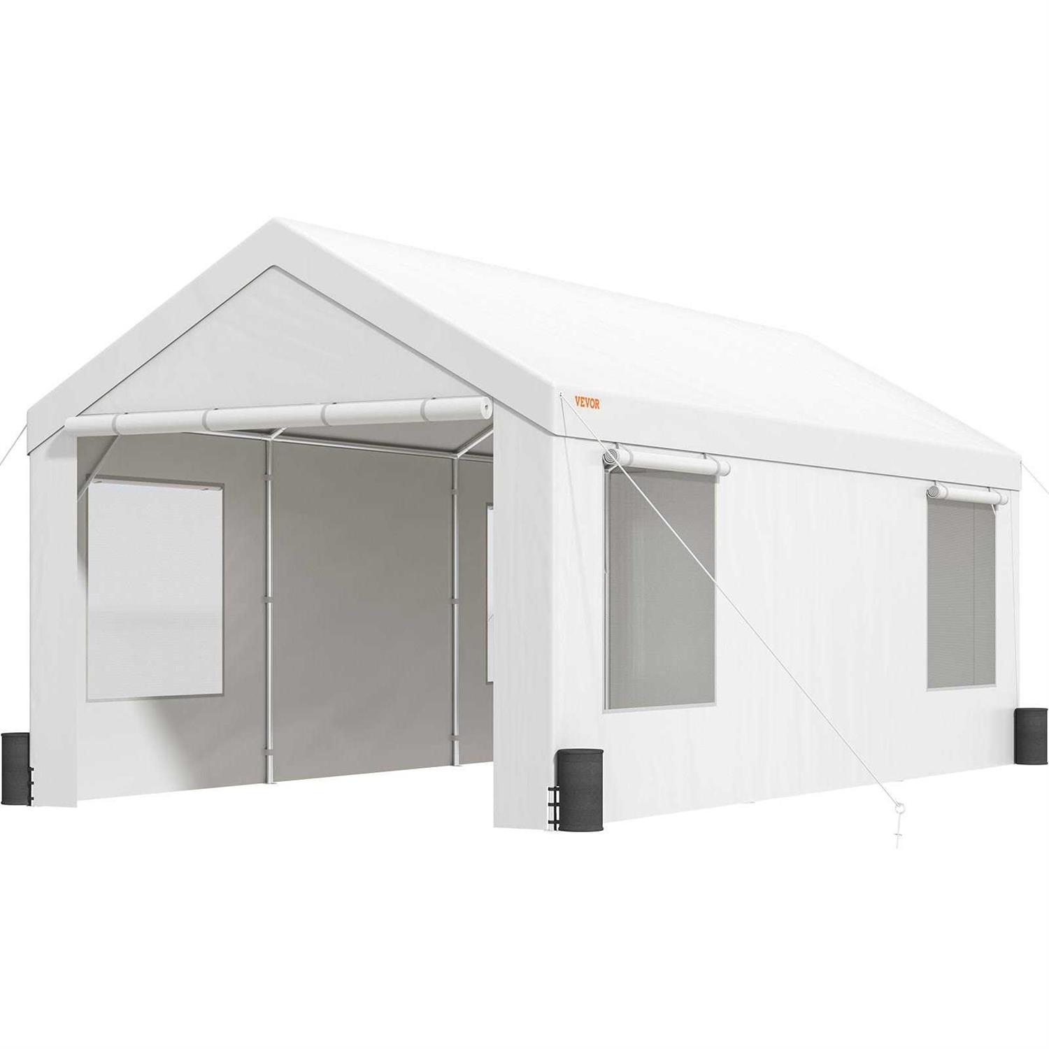 VEVOR Carport Heavy Duty Car Canopy Portable Garage with Roll-up Ventilated Windows