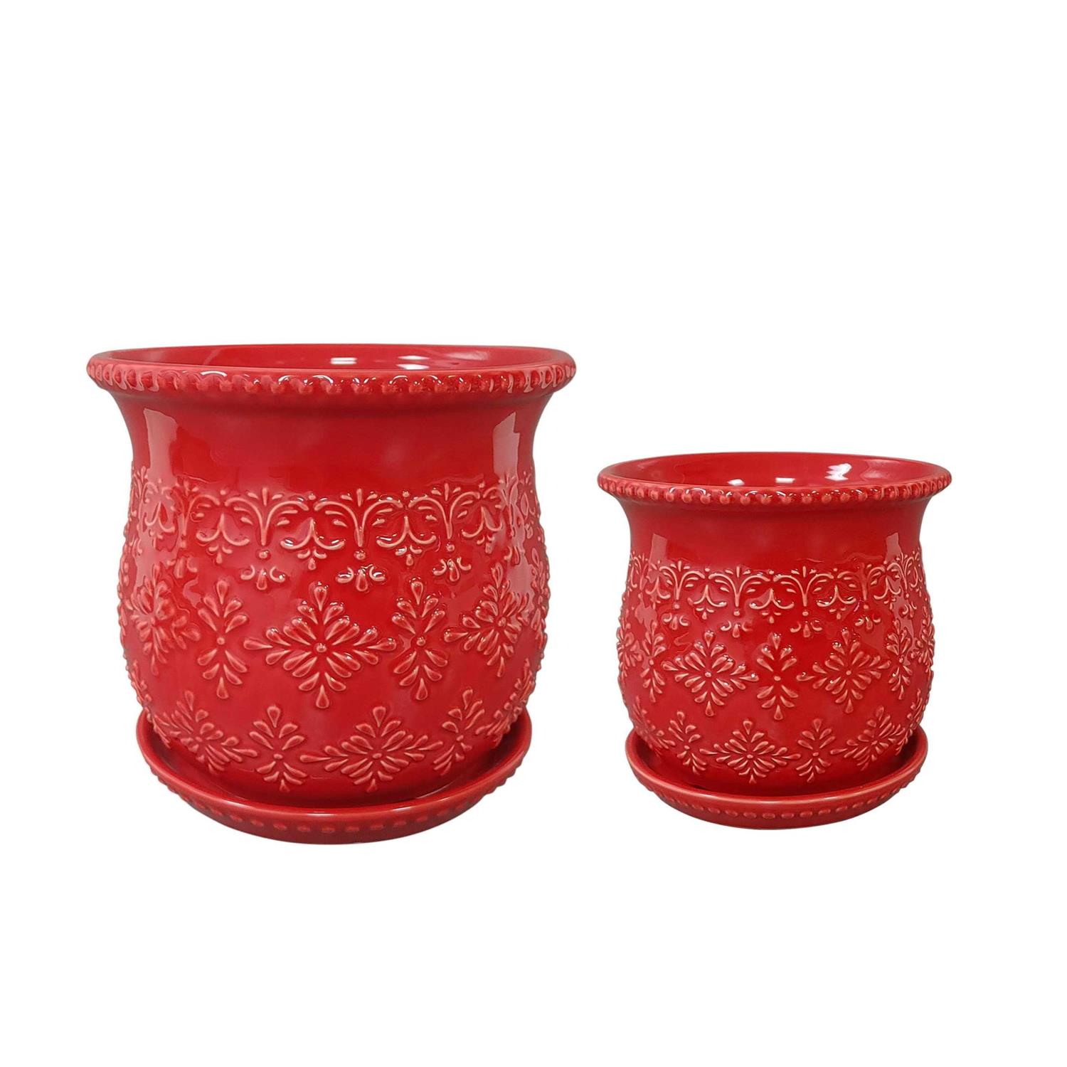 The Pioneer Woman Embossed Timeless Geo Planter Stoneware