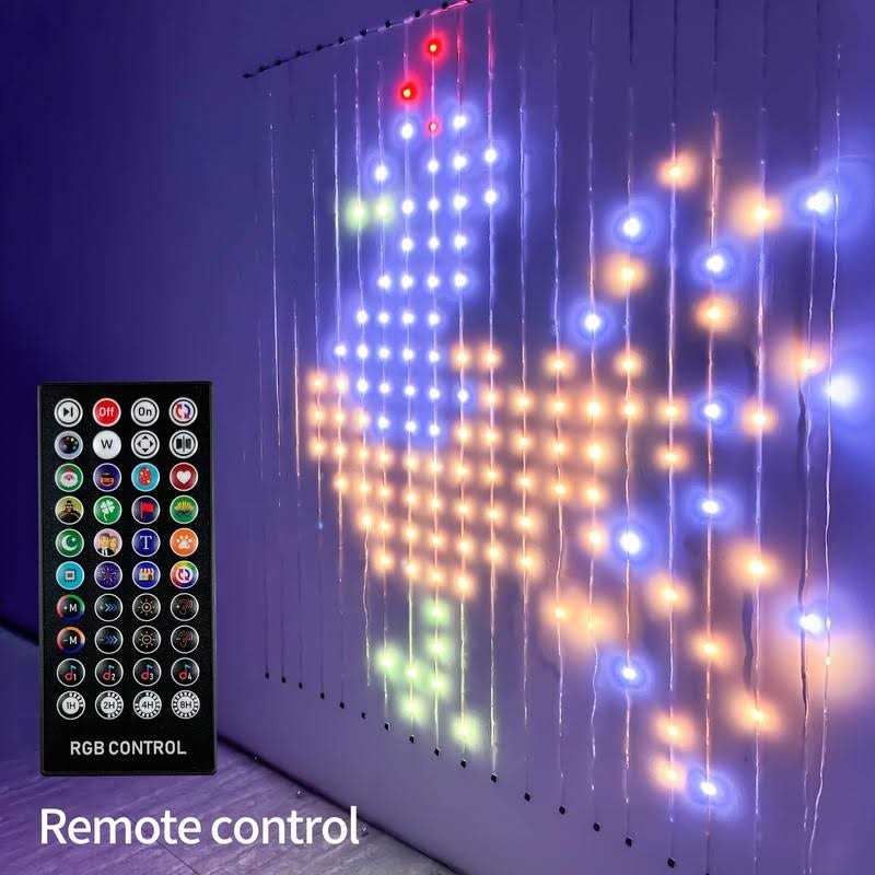 Avatar Controls Curtain Lights with Christmas Patterns Programmable & Music-Sync Curtain String Lights