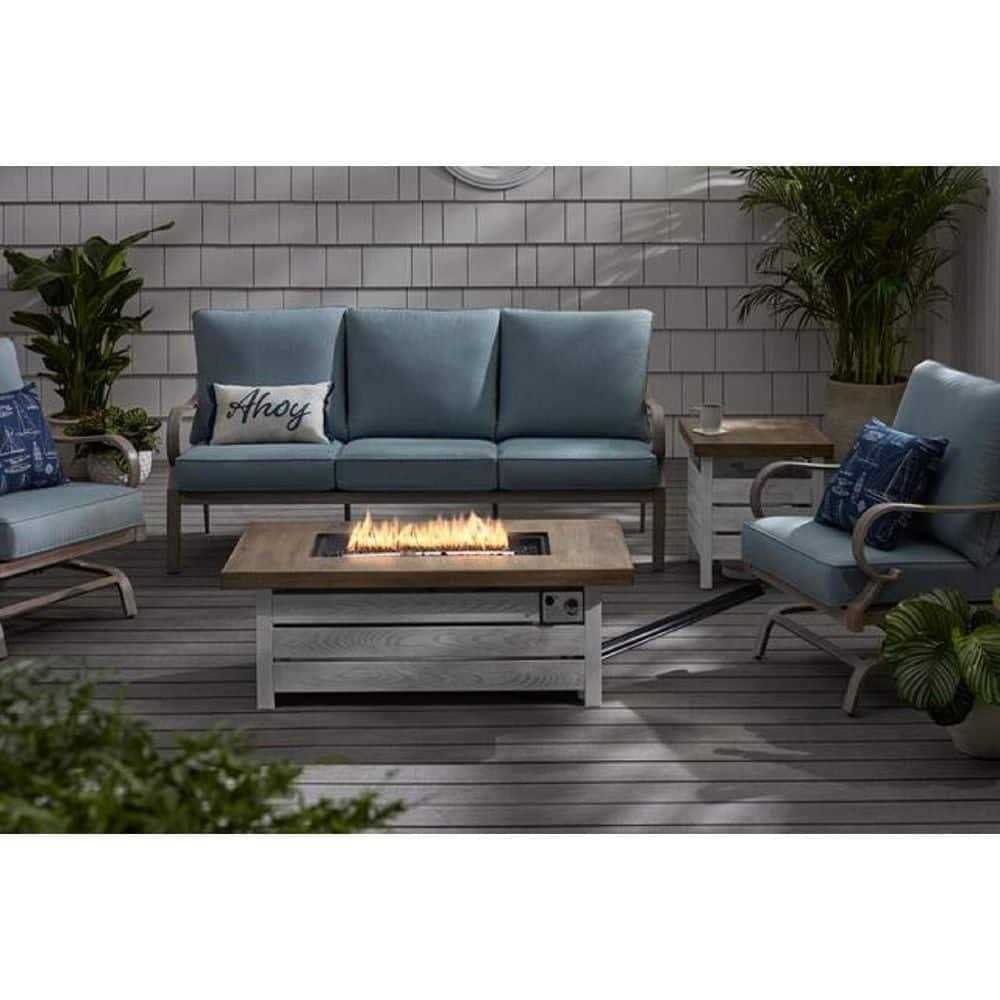 Home Decorators Collection Sunbury 48 in. Steel Low Profile Tile Top LP Gas Fire Pit with Tank Holder