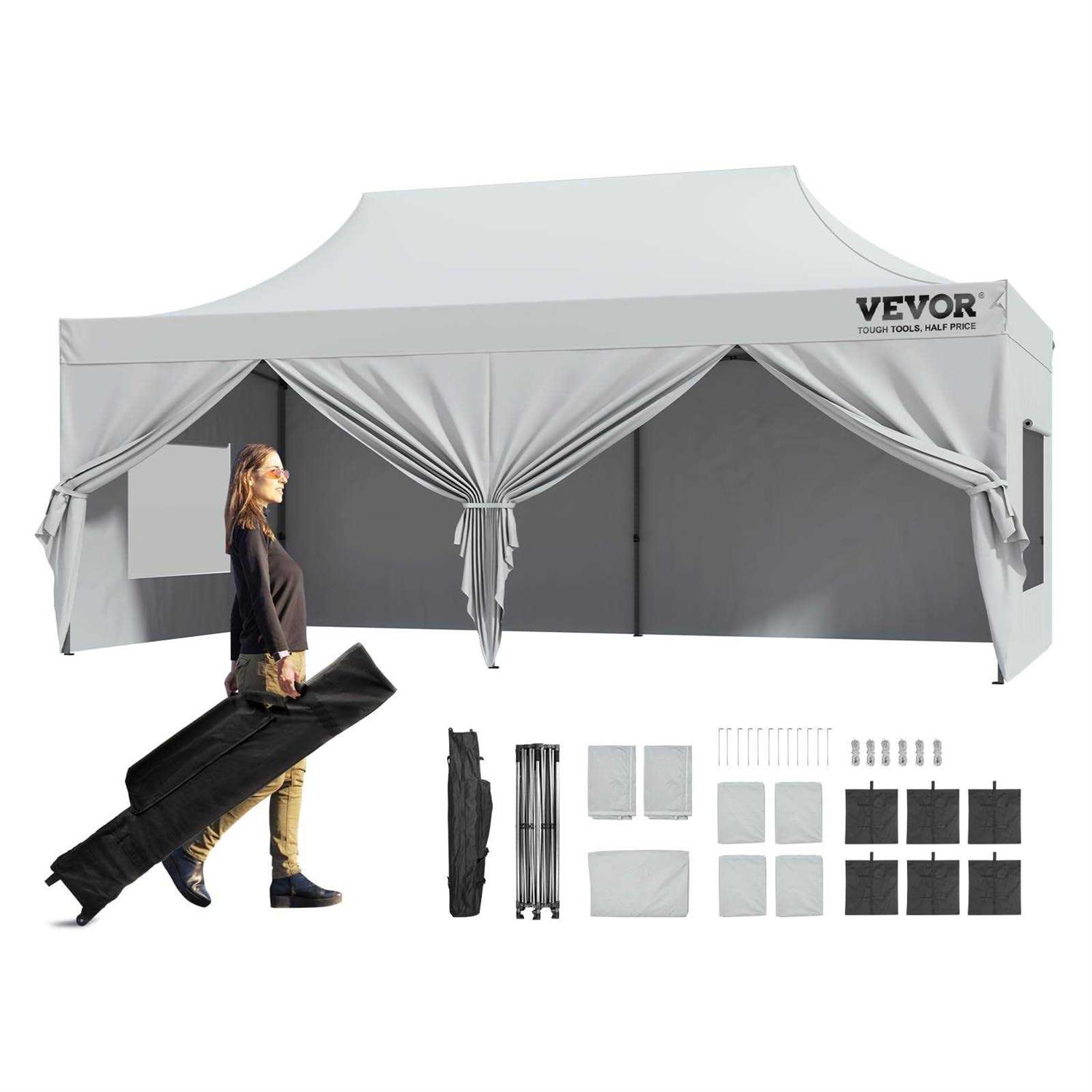 VEVOR Pop up Canopy Tent Outdoor Gazebo Tent with Sidewalls & Bag