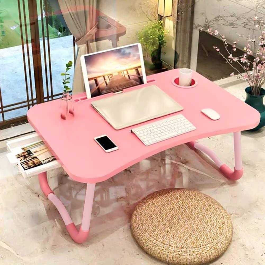 Laptop Bed Table Foldable Laptop Desk Bed Tray with Storage Drawer