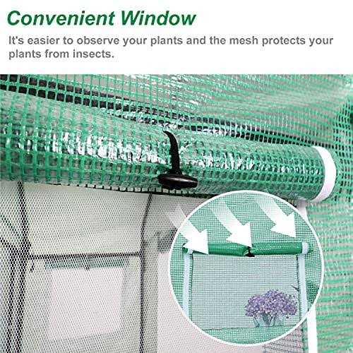 Abccanopy Walk-in Greenhouse Indoor Outdoor with 2 Tier 4 Shelves Portable Gardening Greenhouse
