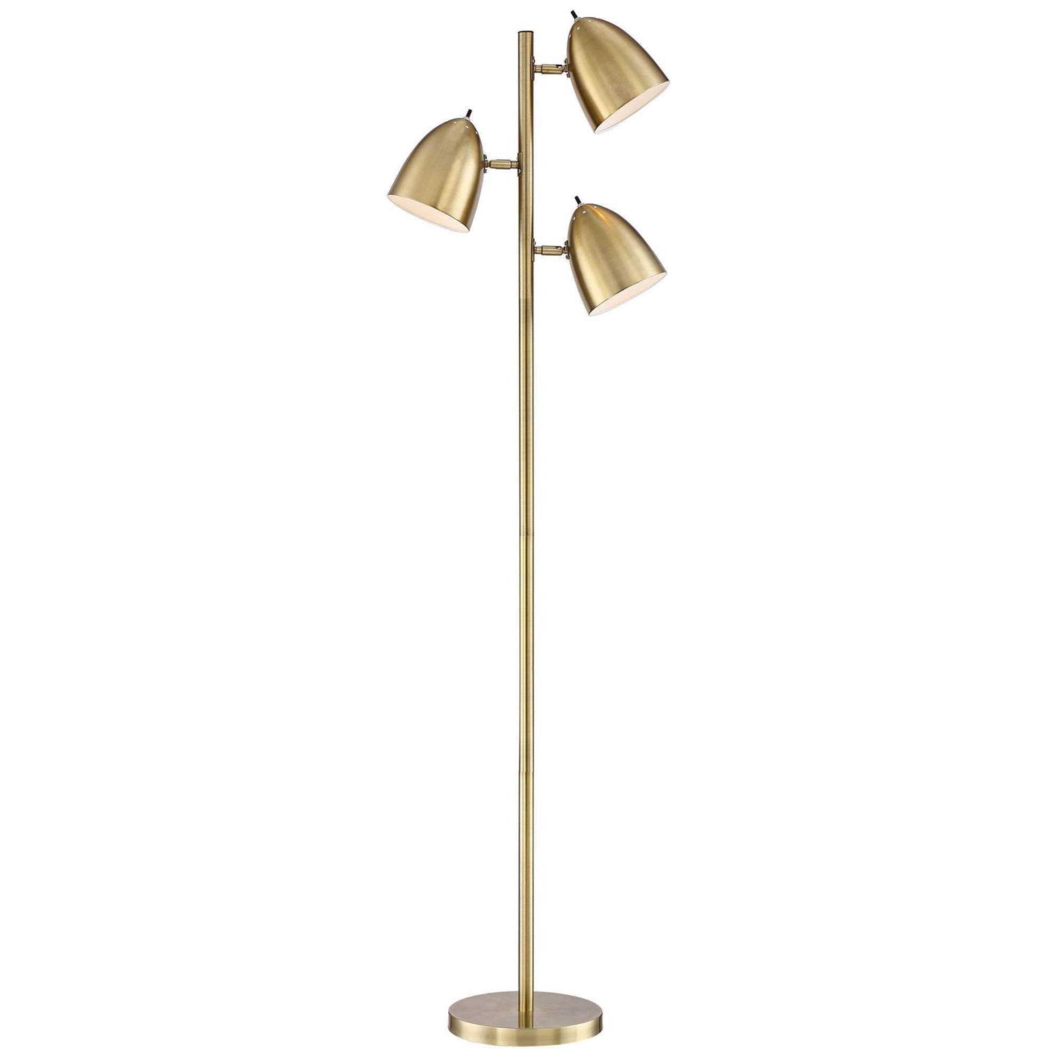 360 Lighting Aaron Aged Brass 3-Light Floor Lamp