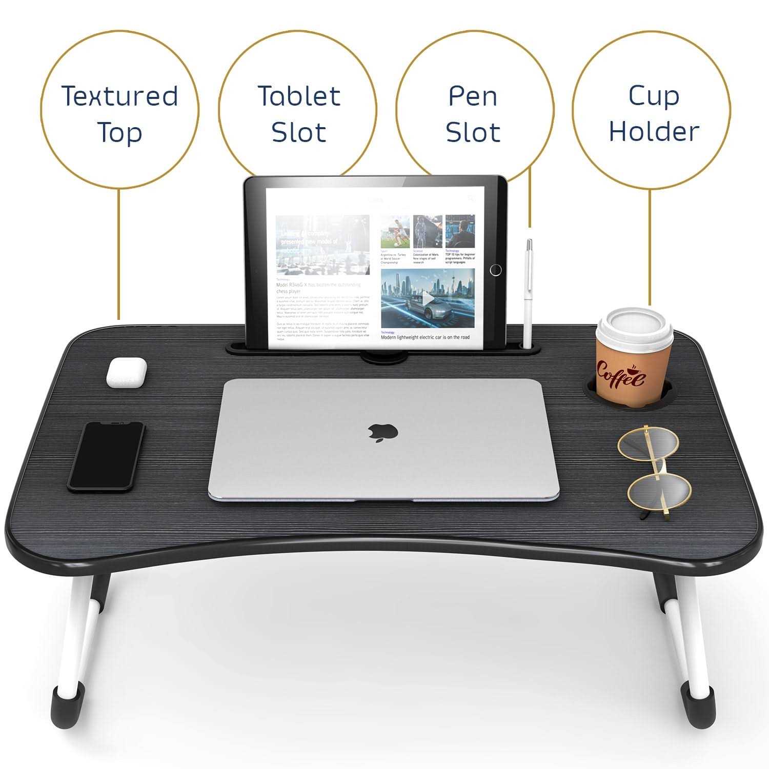 Nestl Adjustable Laptop Bed Tray Table Portable Lap Desk with Foldable Legs