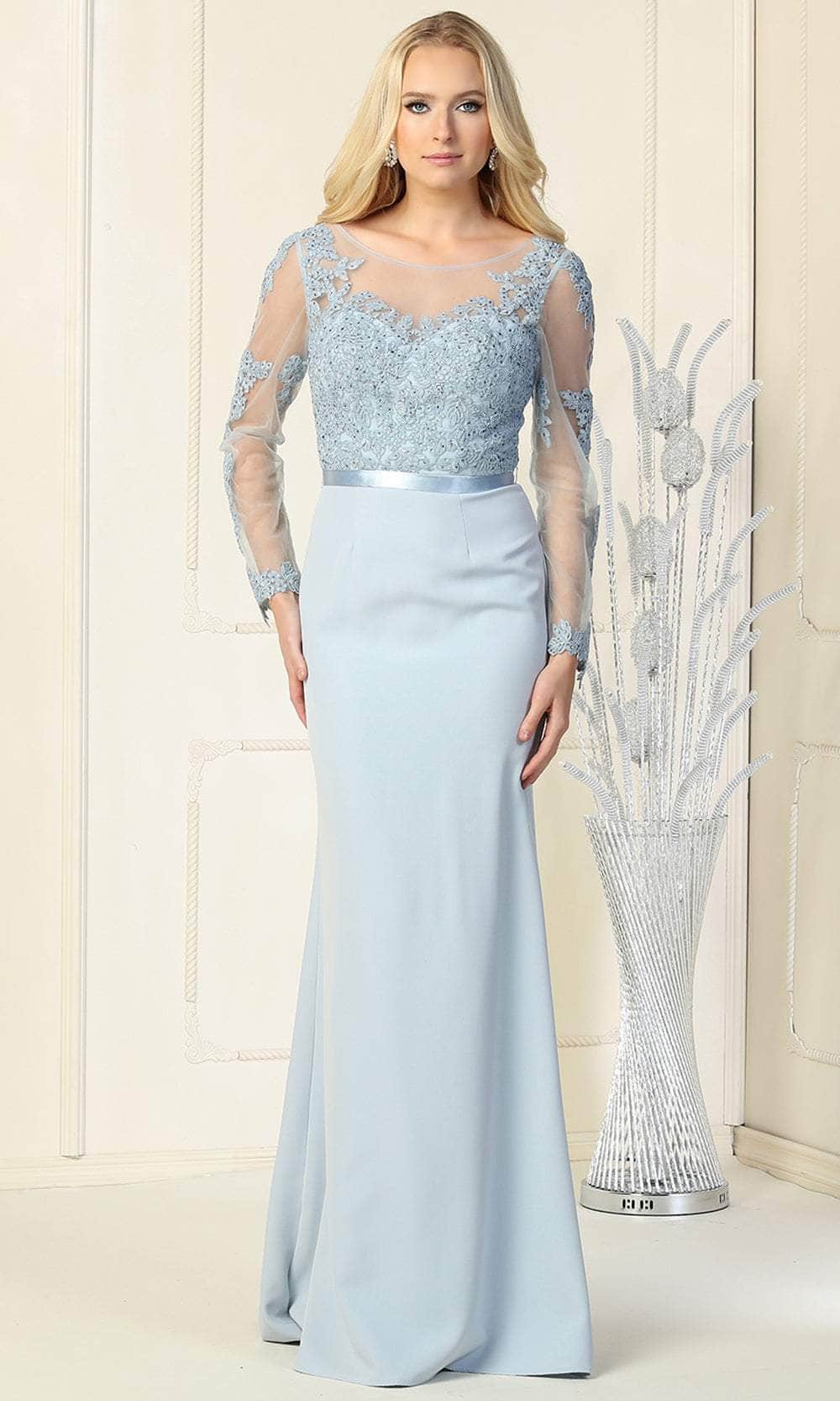 Illusion Bateau Formal Gown