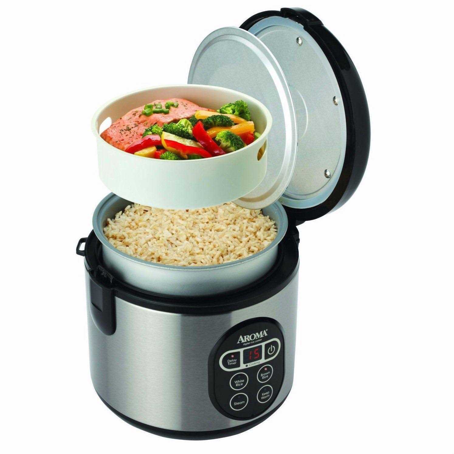 Aroma Housewares 2-8-Cups Digital Cool-Touch Rice Grain Cooker and Food Steamer
