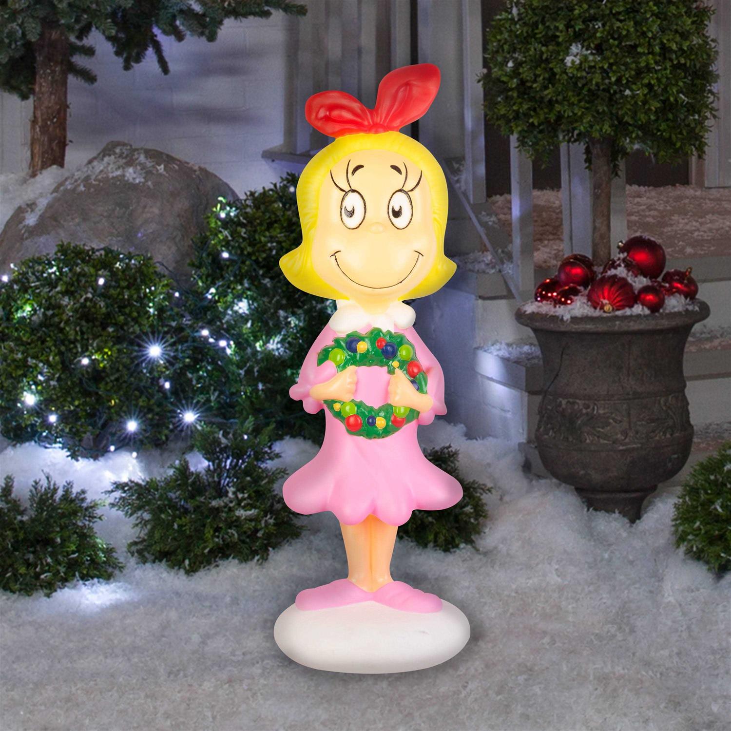 36 inch LED Lighted the Grinch Cindy Lou Who Blow Mold Green Christmas Dcor Dr Seuss