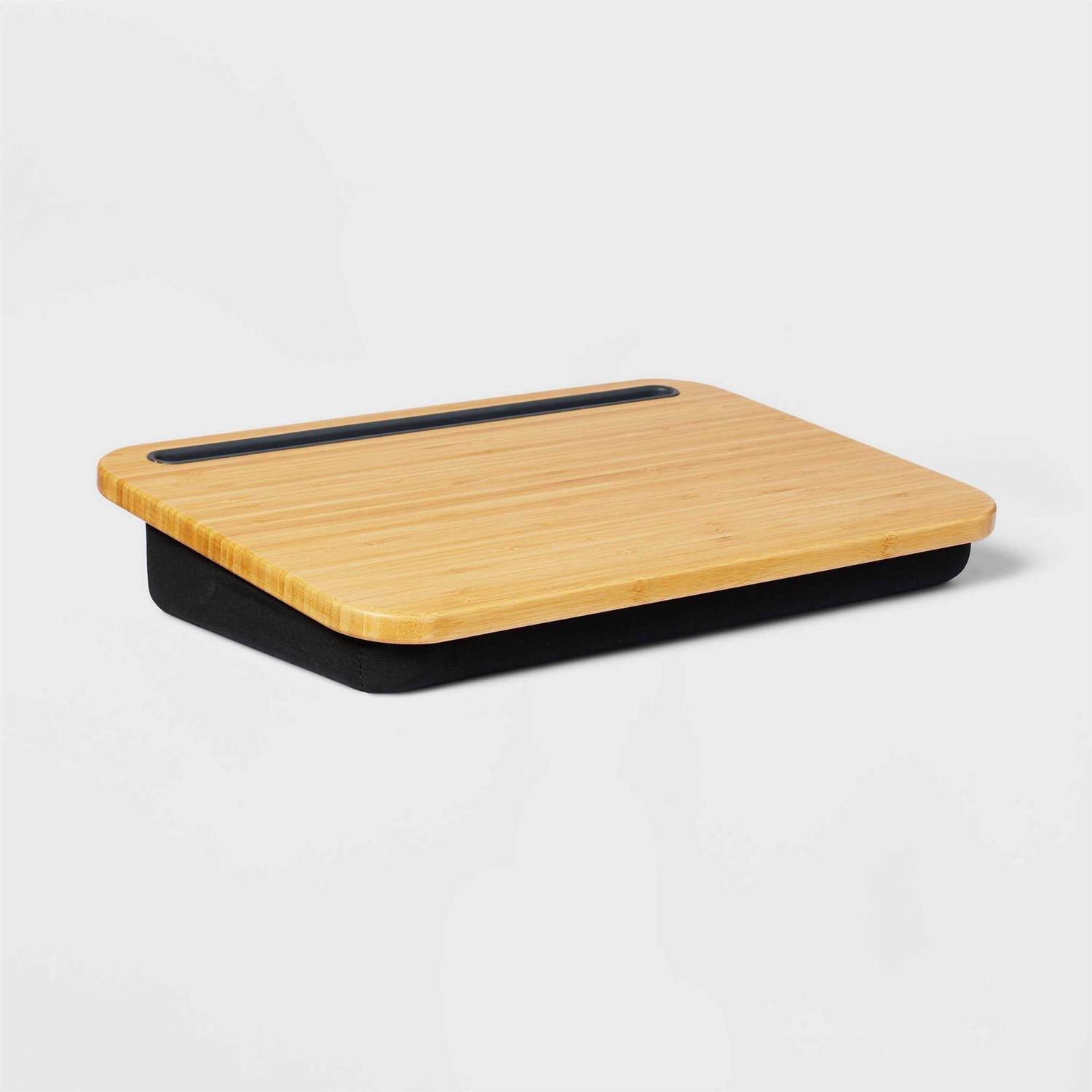 Threshold Bamboo Lap Desk with Powerbank and Charging Cable Brown/Black